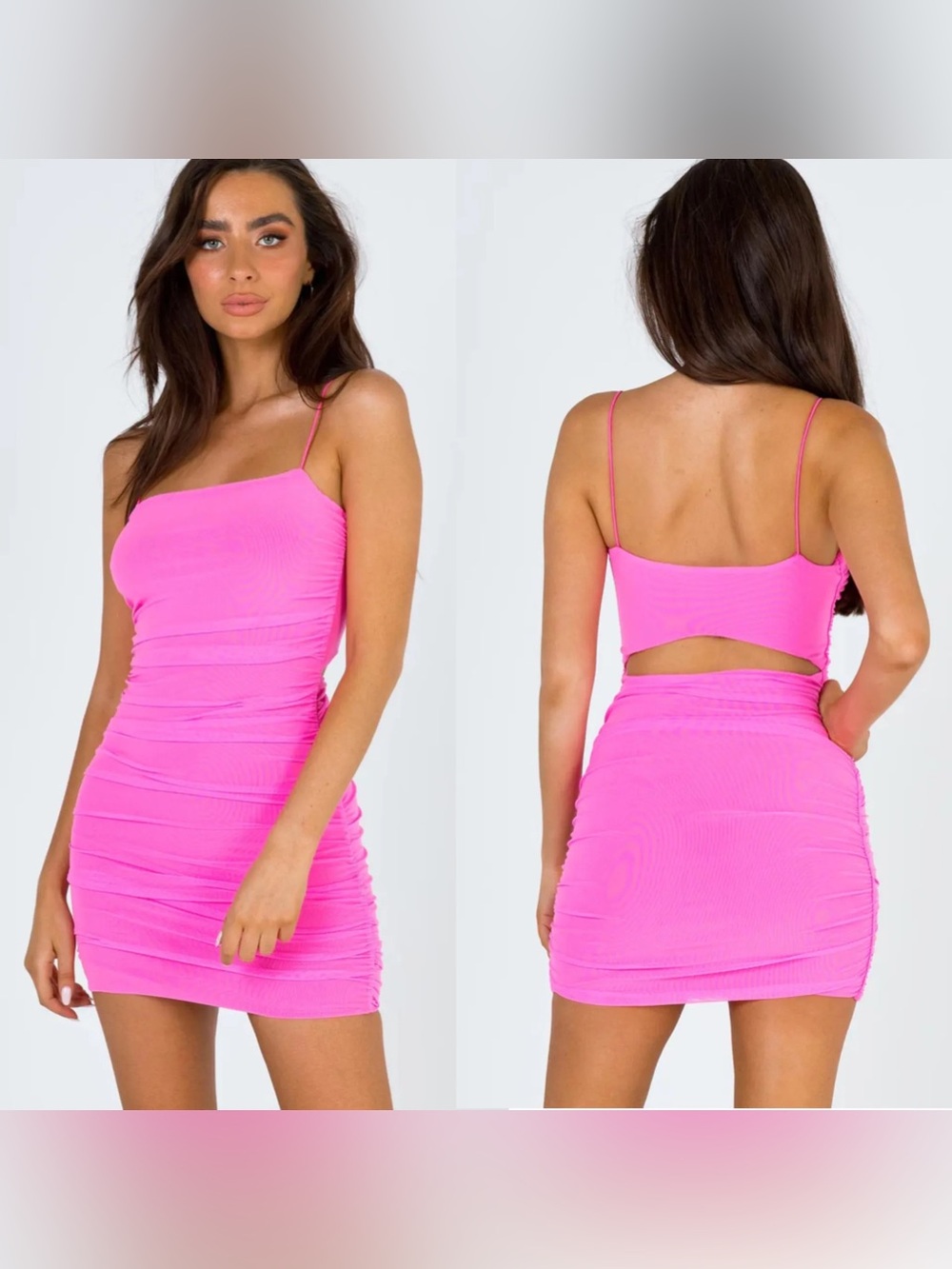 Princess Polly Holloway Wishes Cut Out Bodycon Mini Dress Pink - Picture 1 of 5